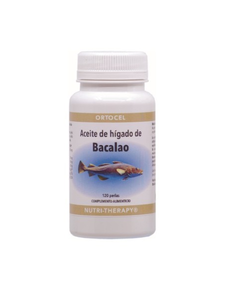 Aceite de Higado de Bacalao 120 perlas de 721mg Ortocel Nutri Therapy