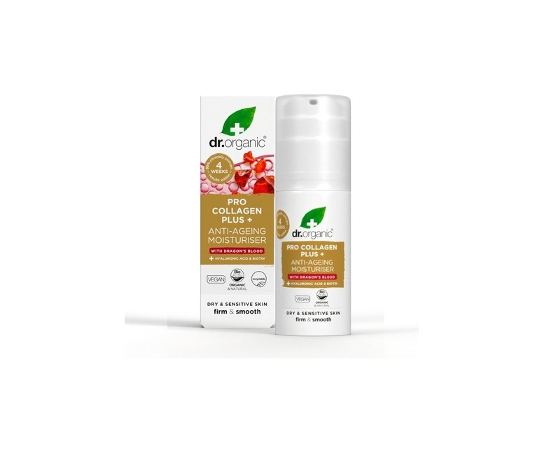Crema antienvejecimiento Pro Colágeno Plus+ con Sangre de Dragón 50 ml Dr. Organic
