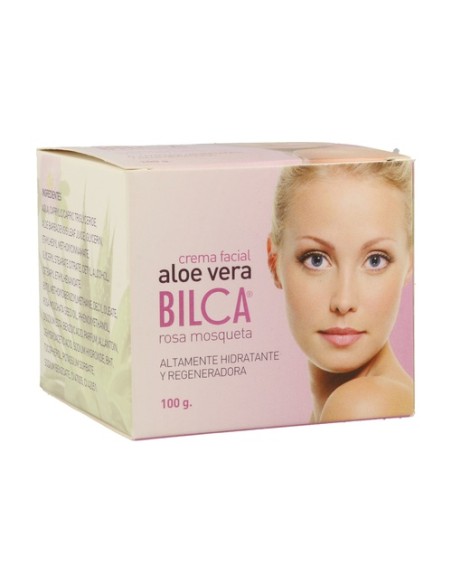 Crema Facial Aloe Vera y rosa mosqueta Hidratante 100 g de crema Bilca