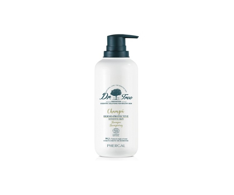 5 x Champú dermoprotector, cueros cabelludos sensibles, limpieza, brillo y
fuerza 400 ml Dr. Tree