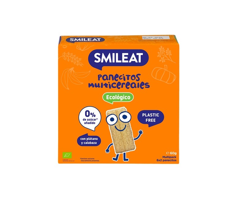 Panecillos de cereales con plátano y calabaza 60 g Smileat