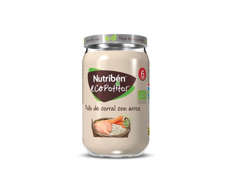 Tarrito de Pollo de Corral Con Arroz Eco 6m+ 235 g (Pollo) Nutriben