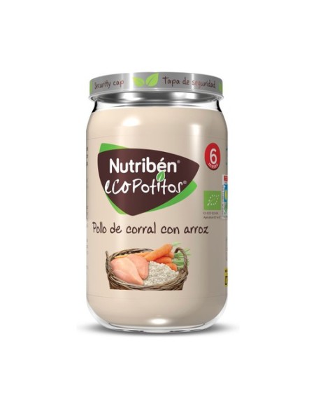 Tarrito de Pollo de Corral Con Arroz Eco 6m+ 235 g (Pollo) Nutriben