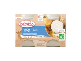 Yogur pera con canela de leche de vaca