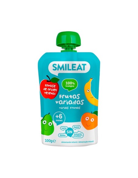 Pouch de frutas variadas Bio 6m+ 100 g (Frutas) Smileat