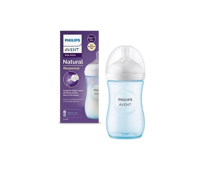 Biberón natural response azul 260 ml 1 unidad Philips Avent
