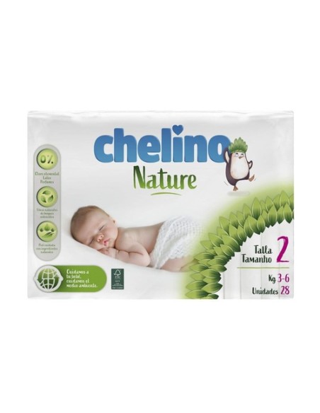 Pañales talla 2 (3-6 kg) 28 unidades Chelino Nature