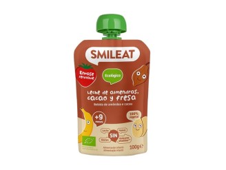 Pouch de leche de almendras, cacao y fresa Bio 9m+