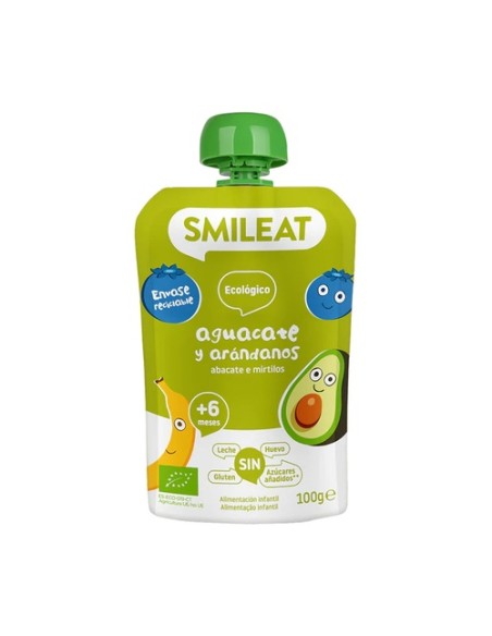 Pouch de aguacate y arándano Bio 6m+ 100 g Smileat