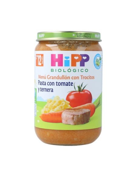 Tarrito Bio Pasta con Tomate y Ternera 12m+ 220 g (Ternera - Carne) HiPP