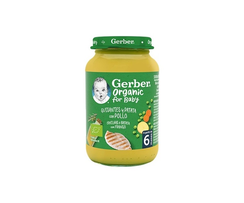 Tarrito bebé, Guisantes, Patata y Pollo 190 g Gerber Organic