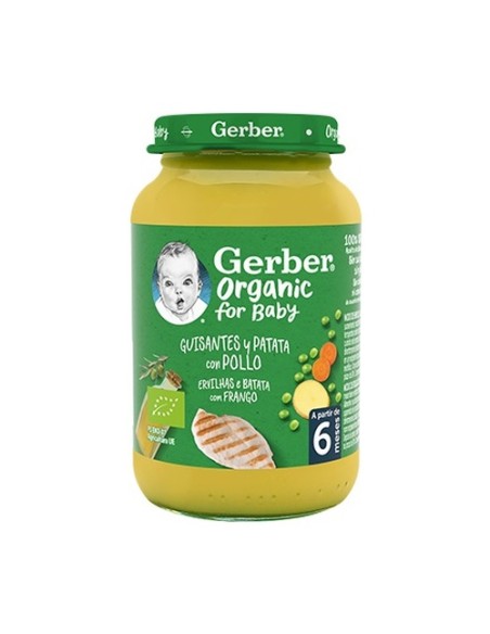 Tarrito bebé, Guisantes, Patata y Pollo 190 g Gerber Organic