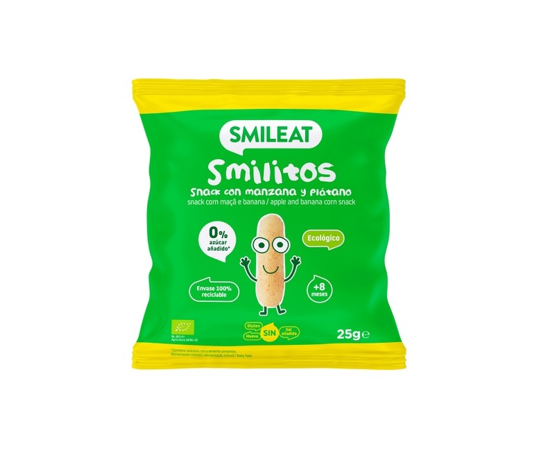 Smilitos de manzana y plátano 25 g Smileat
