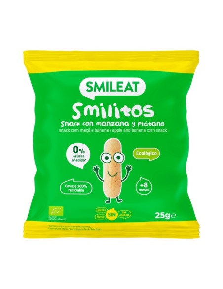 Smilitos de manzana y plátano 25 g Smileat