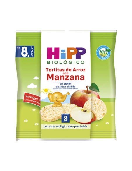 Tortitas de arroz con manzana Bio 30 g HiPP