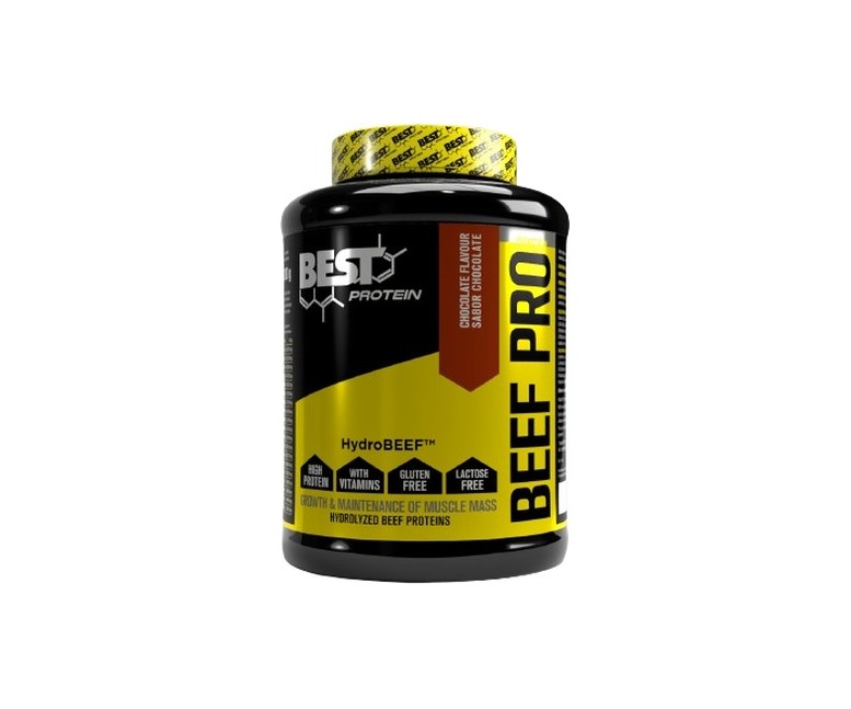 Proteína hidrolizada Beef pro HydroBEEF Chocolate 2 kg de polvo (Chocolate) Best Protein