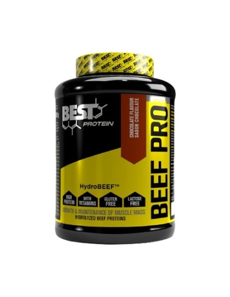 Proteína hidrolizada Beef pro HydroBEEF Chocolate 2 kg de polvo (Chocolate) Best Protein