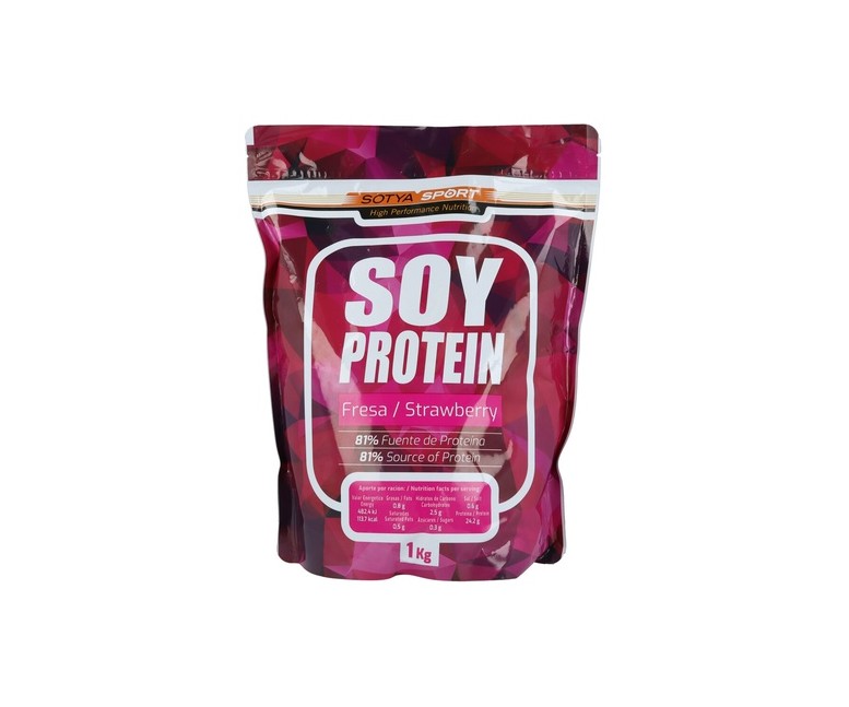 Proteinas soja 100% fresa 1 kg de polvo Sotya