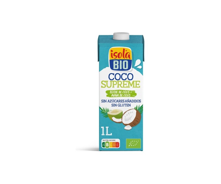 Bebida de Leche de Coco y Agua de Coco 1 L (Coco) Isola Bio