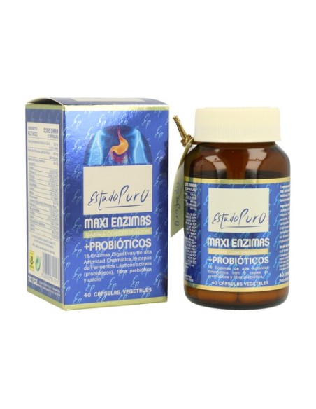 Maxienzimas con probióticos 40 cápsulas vegetales Estado Puro