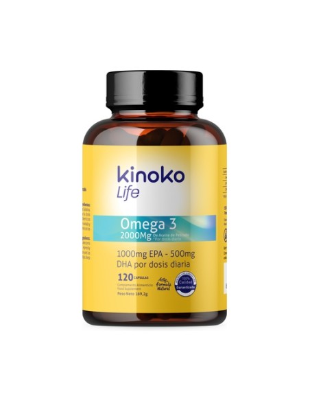 Omega 3 2000 mg 1000 epa y 500 dha 120 cápsulas Kinoko Life