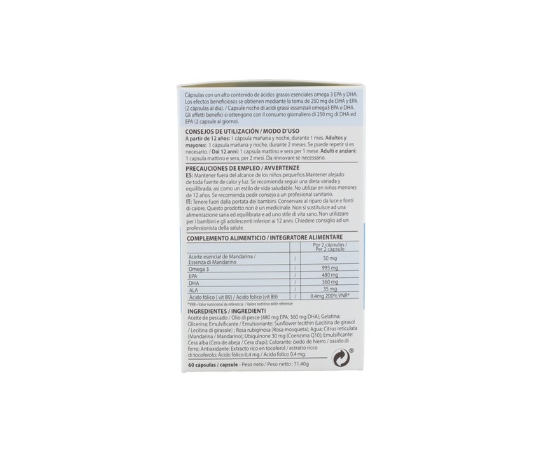 Omega 3 forte 60 cápsulas (Mandarina) Pranarom
