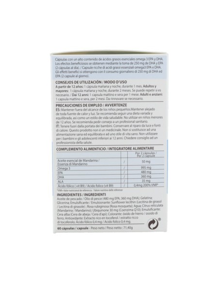 Omega 3 forte 60 cápsulas (Mandarina) Pranarom