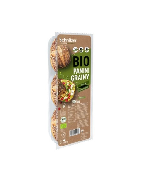 Panecillo panini grainy sin gluten 188 g Schnitzer