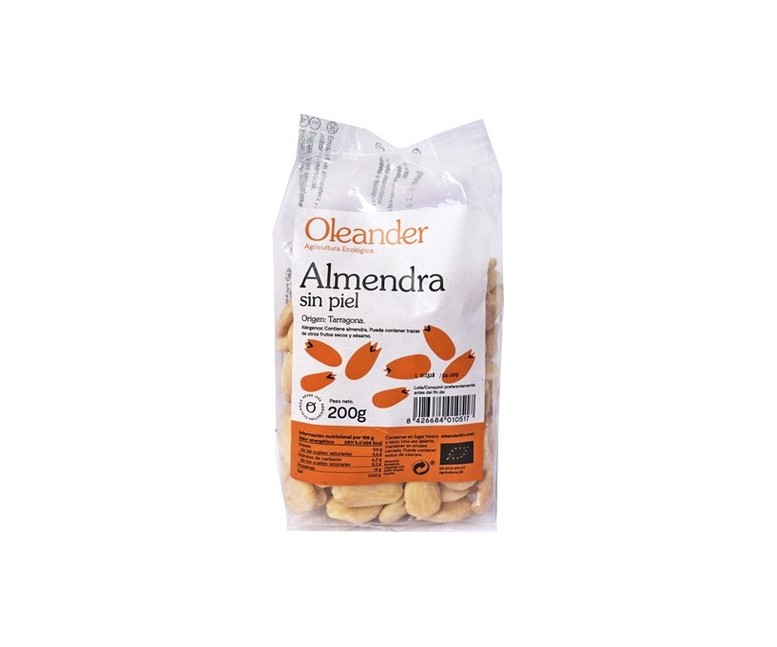 Almendra sin piel 12/14mm bio 200 g Oleander
