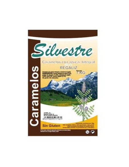 Caramelos De Regaliz Con Azúcar Integral 1 kg Silvestre