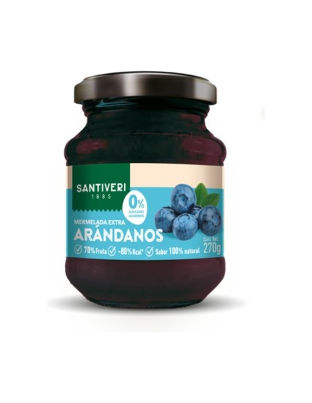 Mermelada de arándano 0% azúcares 270 g Santiveri