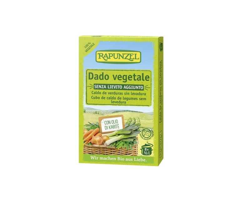 Caldo verduras cubitos sin levadura 8 unidades de 10g Rapunzel