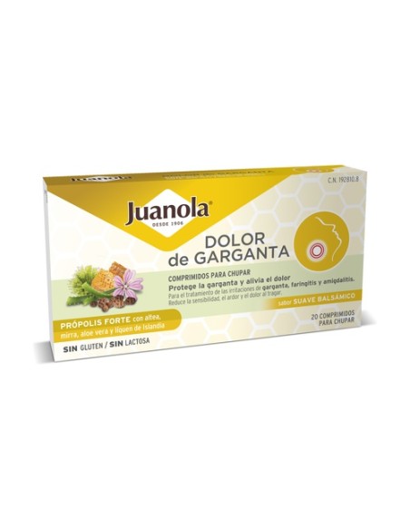 Dolor de garganta 20 comprimidos Juanola