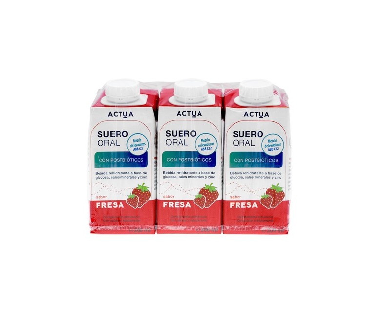 Suero oral fresa 3 unidades de 200ml (Fresa) Atika