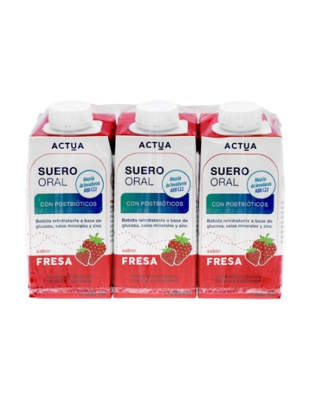 Suero oral fresa 3 unidades de 200ml (Fresa) Atika