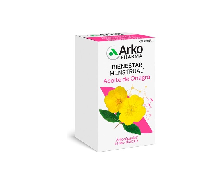 Arkocápsulas Aceite de Onagra (bienestar menstrual) 200 cápsulas Arkopharma