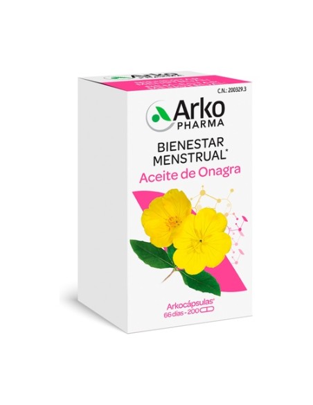 Arkocápsulas Aceite de Onagra (bienestar menstrual) 200 cápsulas Arkopharma
