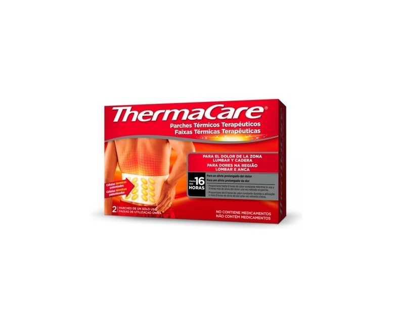 Parches térmicos terapéuticos zona lumbar y cadera 2 unidades Thermacare