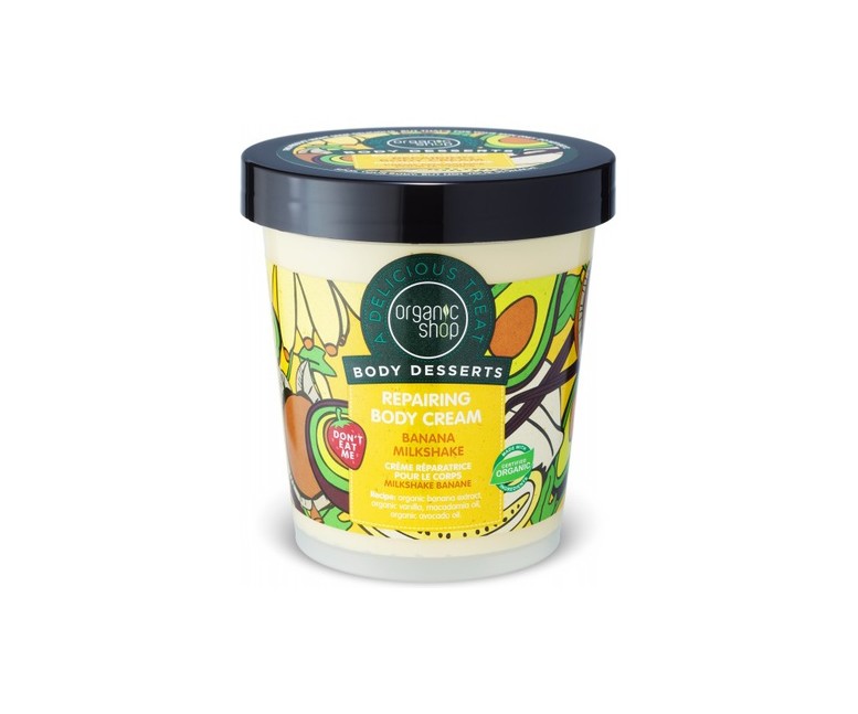Body Dessert - Crema corporal restauradora de batido de plátano 450 ml de crema Organic Shop
