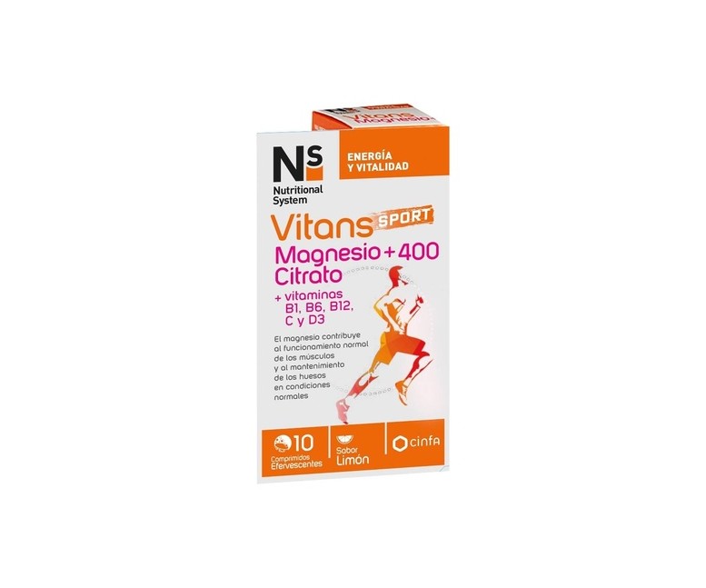 Vitans sport magnesio citrato +400 10 tabletas efervescentes Nutritional System
