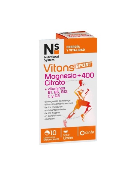 Vitans sport magnesio citrato +400 10 tabletas efervescentes Nutritional System