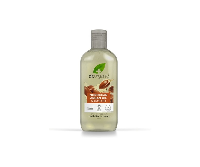 Champú Aceite de Argán Marroquí -cabello seco o dañado 265 ml de gel Dr. Organic