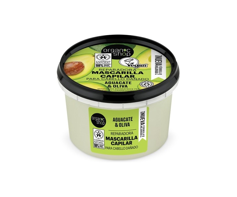 Mascarilla capilar reparadora Express Oliva Aguacate 250 ml Organic Shop
