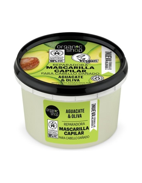 Mascarilla capilar reparadora Express Oliva Aguacate 250 ml Organic Shop