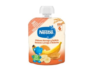 Puré de plátano, naranja y galleta