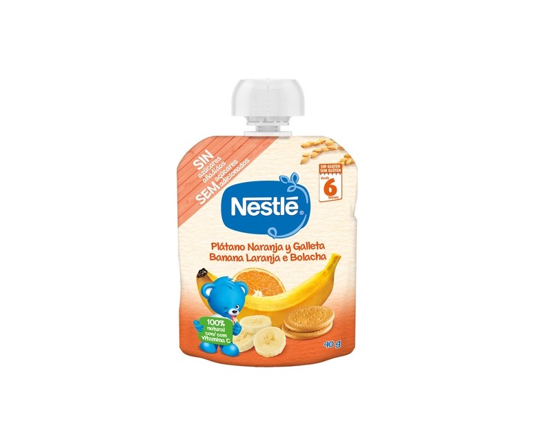 Puré de plátano, naranja y galleta 90 g Nestlé Bebé