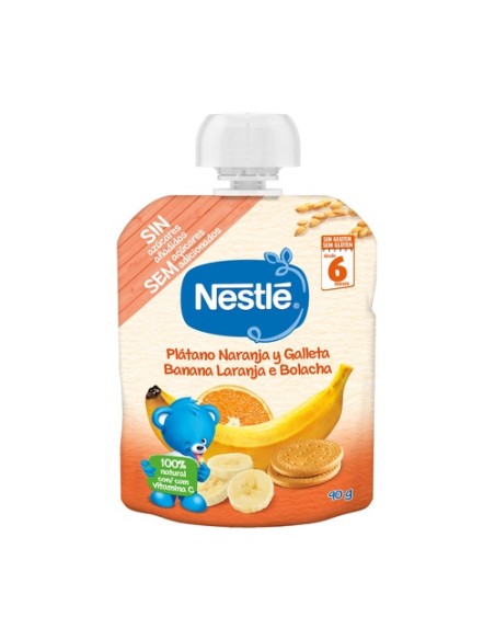 Puré de plátano, naranja y galleta 90 g Nestlé Bebé