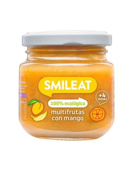 Tarrito de multifrutas con mango ecológico 4m+ 130 g (Frutas - Mango) Smileat