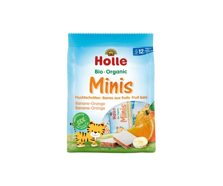 Mini Barritas de plátano y naranja Bio 8 unidades de 12.5g Holle