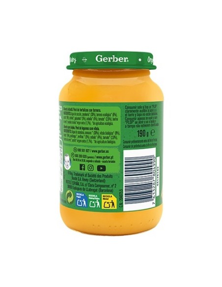 Tarrito bebé, Hortalizas y Ternera 190 g (Ternera - Carne) Gerber Organic